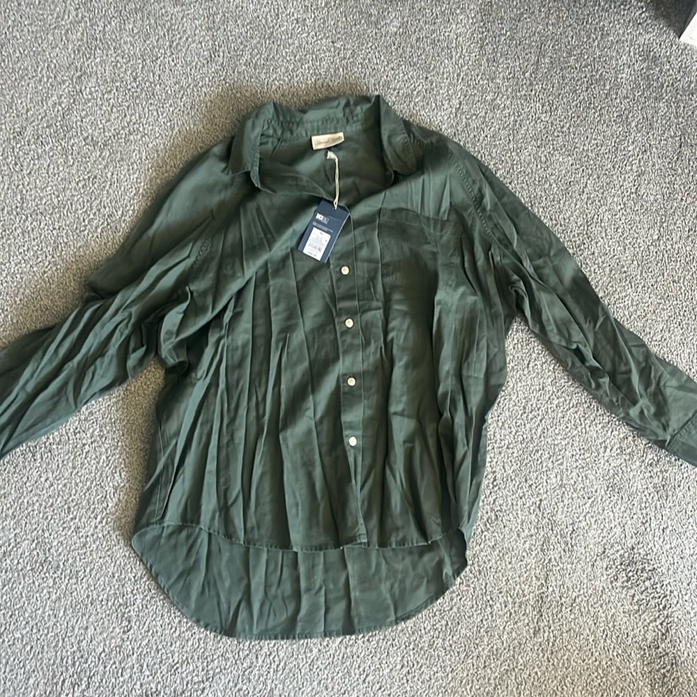 Green button up